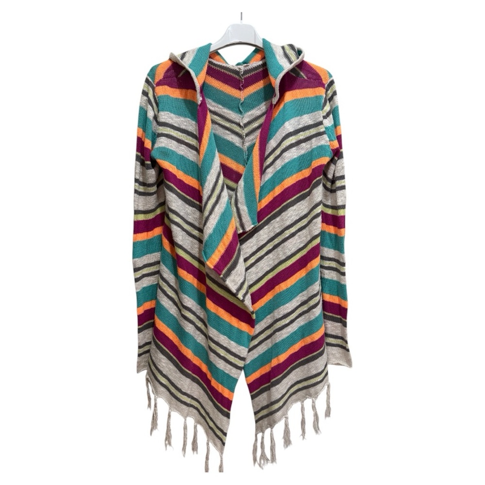 Rip Curl Striped Hooded Cardigan Sz M - Picture 1 of 3